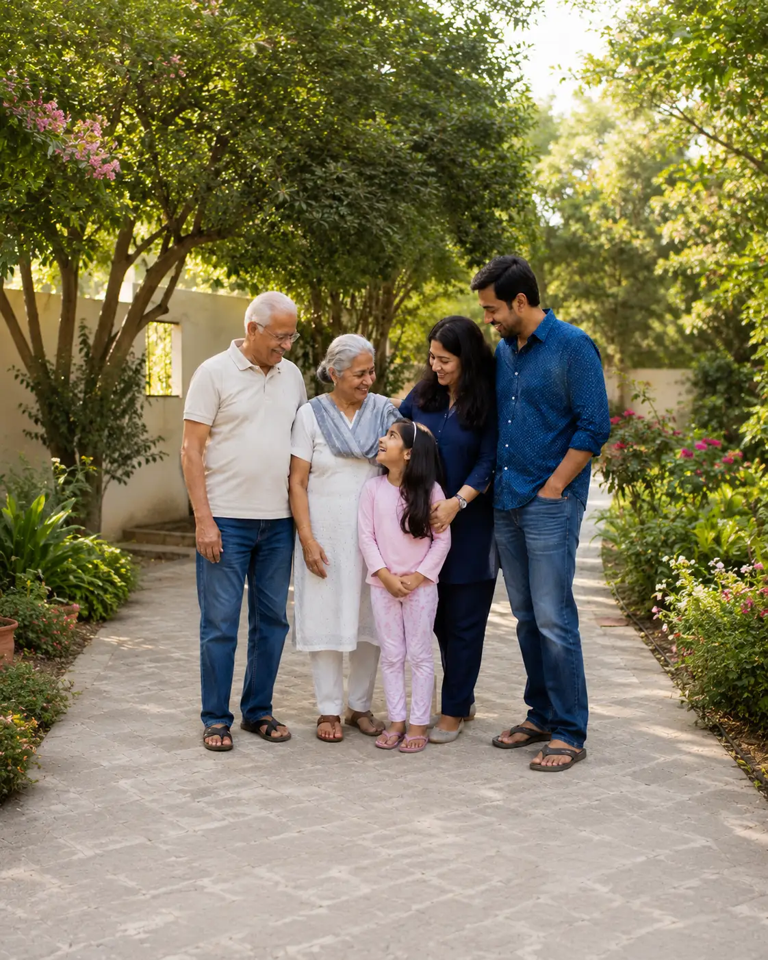 A multi-generational family outdoors, the families Arth Path Financial is built to serve